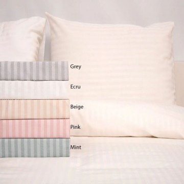 Σεντόνι Polycotton Satin Stripe 850 Με Λάστιχο Grey Viopros