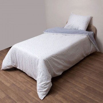 Duvet Cover Flannel 2643 White-Blue Viopros