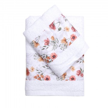 Towels Spring In Gift Box (Set 2pcs) White-Multi Viopros