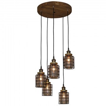 Φωτιστικό Οροφής Κρεμαστό HL-2248JG-5PC 77-3068 Okda Bronze Homelighting