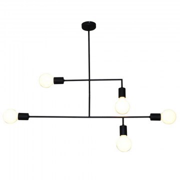 Φωτιστικό Οροφής Κρεμαστό HL-3525-5 77-3811 Rodney Black  Homelighting