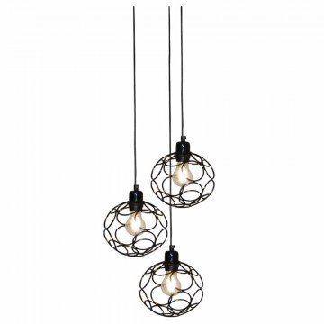 Φωτιστικό Οροφής Κρεμαστό HL-3588-3 77-4063 Aline Black  Homelighting