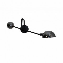 Φωτιστικό Τοίχου - Απλίκα HL-3539-1 M 77-3875 Oliver Black & Nickel  Homelighting CHROME