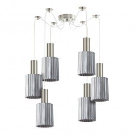 Φωτιστικό Οροφής Adept Tube 77-8393 50x50x300cm 6xE27 60W Nickel-Smoke Homelighting NICKEL-SMOKE