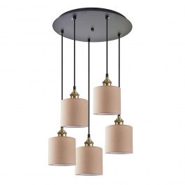 Φωτιστικό Οροφής Adept 77-8744 40x40x300cm 5xE27 60W Multi-Brown Homelighting MULTI-BROWN