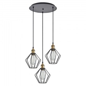 Ceiling Lamp Magnum 77-8707 37x37x300cm 3xE27 60W Black-Bronze Homelighting