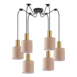 Ceiling Lamp Adept Tube 77-8611 6xE27 60W Multi-Brown Homelighting MULTI-BROWN