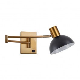 Φωτιστικό Τοίχου Adept 77-8368 10x60x8cm 1xE27 60W Black-Gold Homelighting BLACK-GOLD