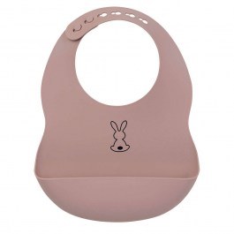 Bib Ν877046 Silicone 20x27cm Pink Nattou PINK