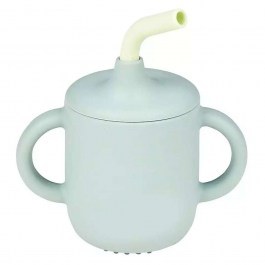 Ποτηράκι Με Καλαμάκι N876322 13x6x13,5cm Σιλικόνης Light Green Nattou LIGHT GREEN