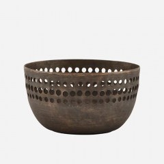 Bow- Tealight Holder Perfo 205850933 4x8,5cm Antique Brass House Doctor