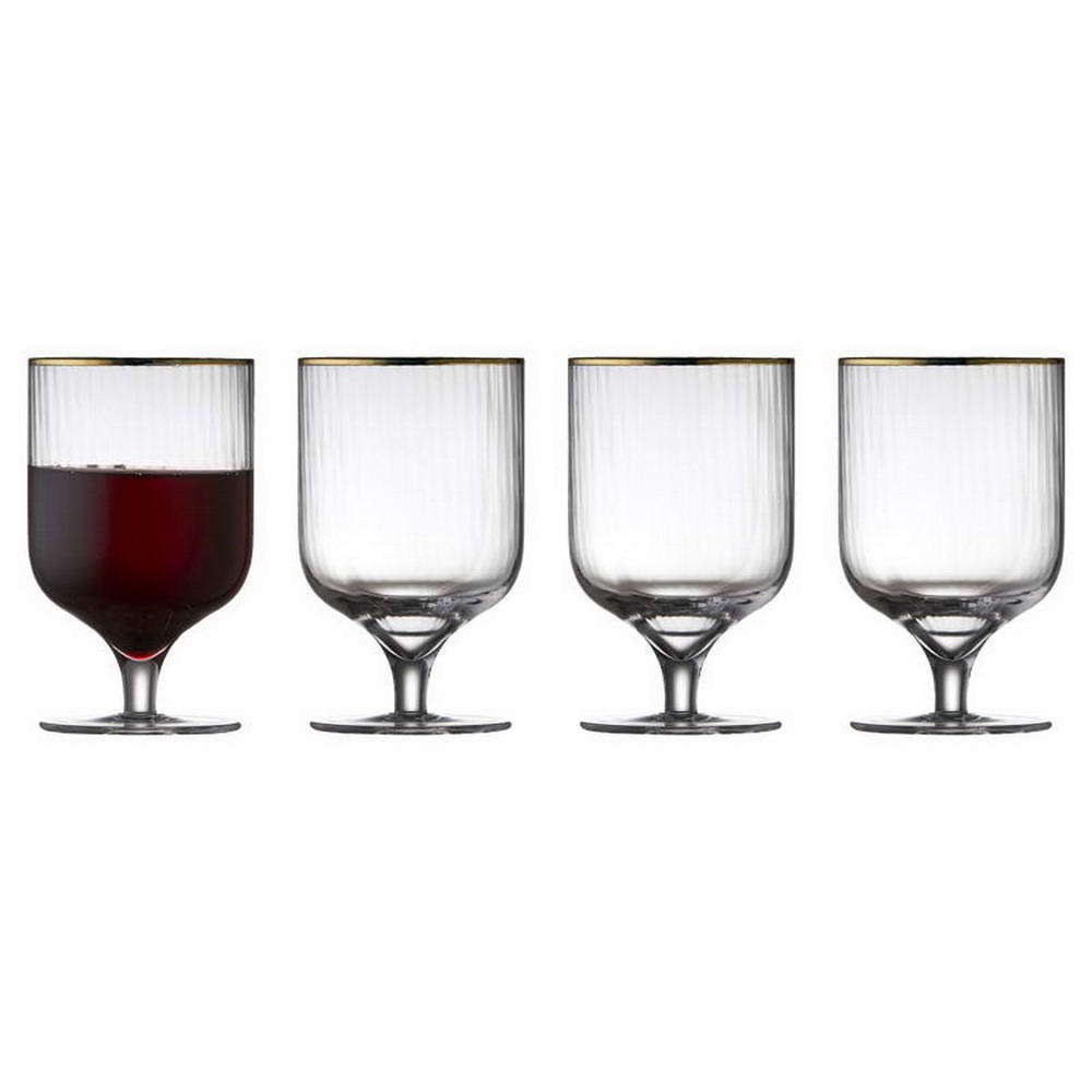 Ποτήρι Κρασιού Palermo (Σετ 4Τμχ) 12058 300ml Clear-Gold Lyngby Glass