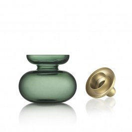 Κηροπήγιο - Βάζο Γυάλινο Inu 36673 11x10cm Moss Green-Brass Zone Denmark GREEN