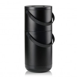 Trash Can Circular 26521 22+12lt Black Zone Denmark BLACK