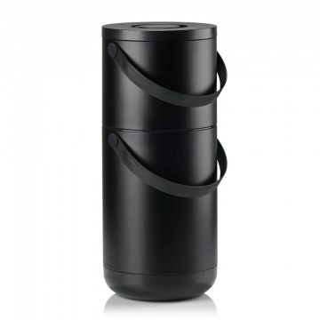 Trash Can Circular 26521 22+12lt Black Zone Denmark