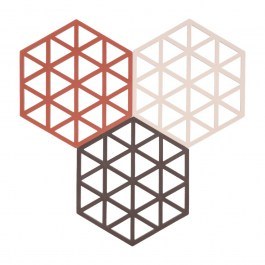 Σουπλά Triangles 36857 Για Ζεστά Σκεύη (Σετ 3τμχ) 16x14cm Burned Red-Rose-Kalamata Zone Denmark RED-ROSE