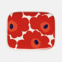 Dessert Rectangular Plate Oiva Unikko 063436 12x15cm Red Marimekko RED
