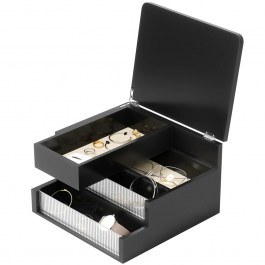Κουτί Αποθήκευσης Κοσμημάτων Malibu 1023443-040 24x23x15cm Black Umbra BLACK