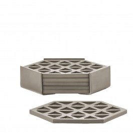 Σουβέρ Triangles (Σετ 6τμχ) 39097 10x10x3,2cm Taupe Zone Denmark TAUPE