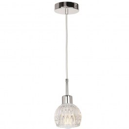 Pendant Lamp DD-GL-0032CHROME D11x150cm 1xE27 40W Clear-Chrome Aidonitsa CLEAR-CHROME