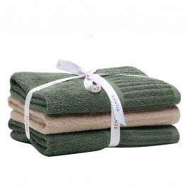 Πετσέτες Vance 02 (Σετ 3τμχ) Green-Beige Kentia GREEN-BEIGE
