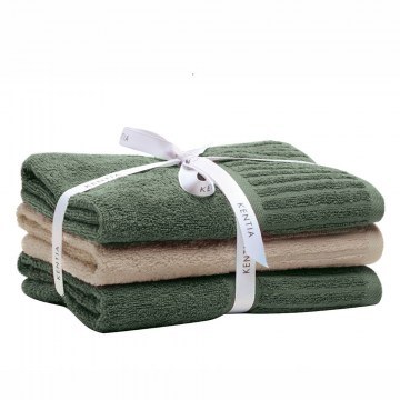 Πετσέτες Vance 02 (Σετ 3τμχ) Green-Beige Kentia