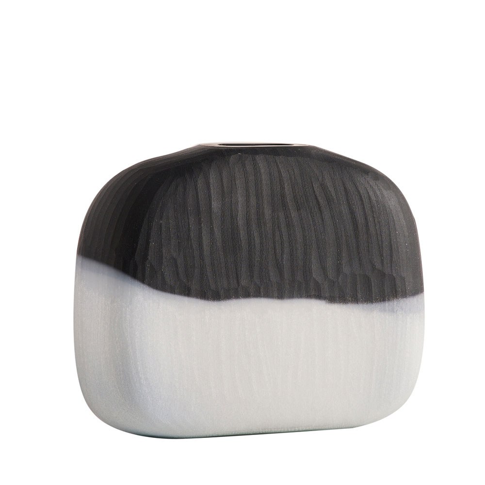 Βάζο Γυάλινο Vase 248 27x9x22cm White-Black Kentia