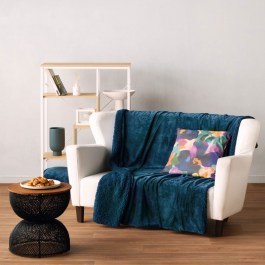 Κουβέρτα Καναπέ Γούνινη Ivanna 0125 Petrol Kentia PETROL