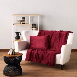 Κουβέρτα Καναπέ Γούνινη Ivanna 05 Bordo Kentia BORDO