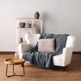 Κουβέρτα Καναπέ Γούνινη Ivanna 24 Dark Grey Kentia DARK GREY