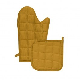 Σετ Κουζίνας Leilani 28 Με Γάντι Και Πιάστρα Mustard Kentia GOLD-BROWN