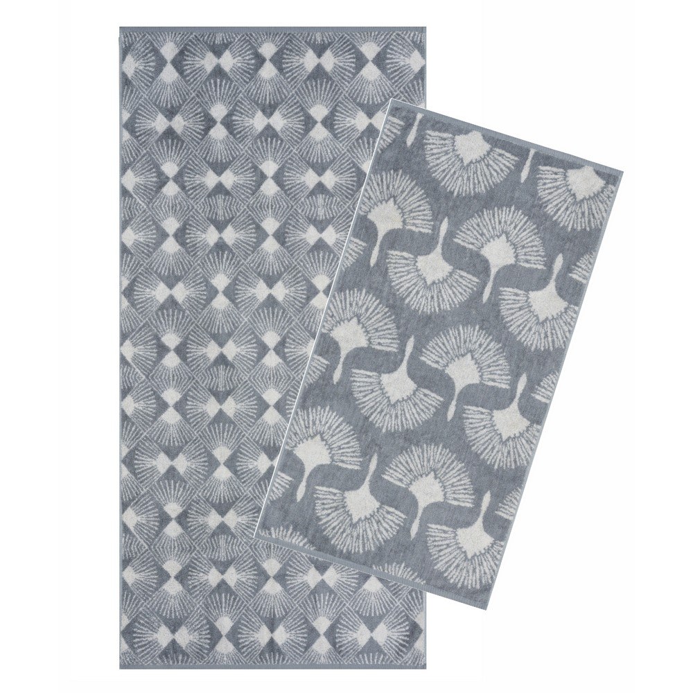 Πετσέτες Kavan 22 (Σετ 2τμχ) Grey-White Kentia