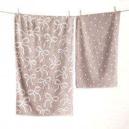 Towels Nastrino 12 (Set 2pcs) Ecru-White Kentia WHITE-ECRU