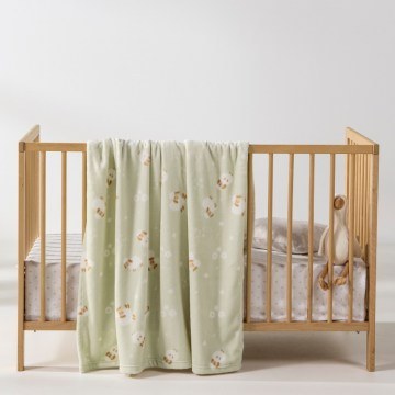 Baby Blanket Benzi Green-White Kentia