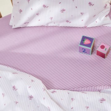 Baby Duvet Cover Set Flory (Set of 2) White-Pink Kentia
