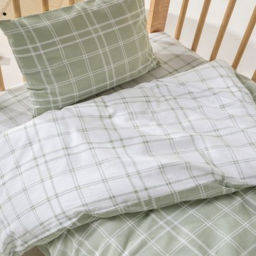 Baby Bed Sheets Jinu 36 (Set of 3) Light Green-White Kentia