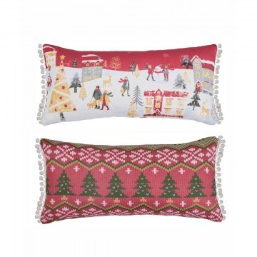 Christmas Decorative Cushion (With Filling) Snow 2628 Multi Kentia