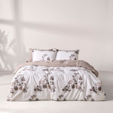 Pillowcases Cruso (Set of 2) White-Brown Kentia