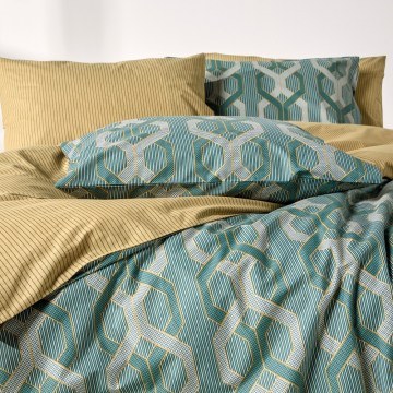 Duvet Cover Set Alexei 02 (Set of 3) Green-Mustard Kentia