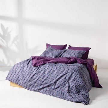 Duvet Cover Set Chaos (Set of 3) Purple-Grey Kentia