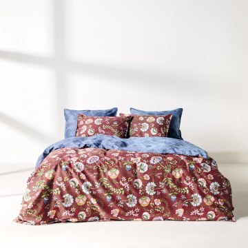 Duvet Cover Set Cortney (Set of 3) Blue-Terracotta Kentia