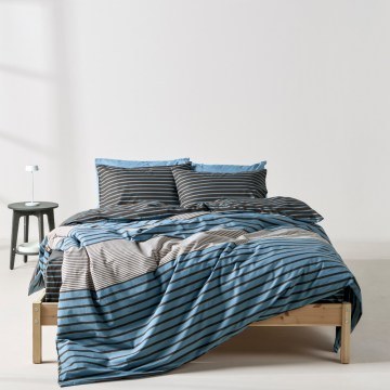 Duvet Cover Set Esra 01 (Set of 2) Blue-Beige Kentia