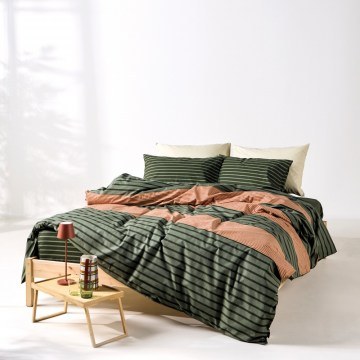 Duvet Cover Set Esra 02 (Set of 2) Green-Orange Kentia