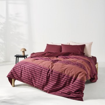 Duvet Cover Set Esra 17 (Set of 2) Burgundy Kentia
