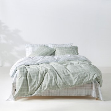 Duvet Cover Set Jinu 36 (Set of 2) Light Green-White Kentia