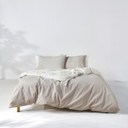 Duvet Cover Set Mary 26 (Set of 3) Beige-White Kentia BEIGE-WHITE