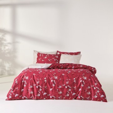 Duvet Cover Set Ofilia (Set of 3) Red-White Kentia