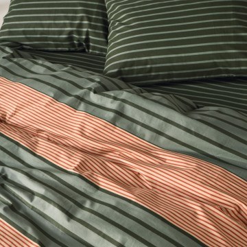 Bed Sheets Esra 02 Fitted (Set of 3) Green-Orange Kentia