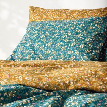 Bed Sheets Fay (Set of 3) Petrol-Mustard Kentia