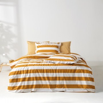 Bed Sheets Iokasti 03 (Set of 3) Mustard-White Kentia